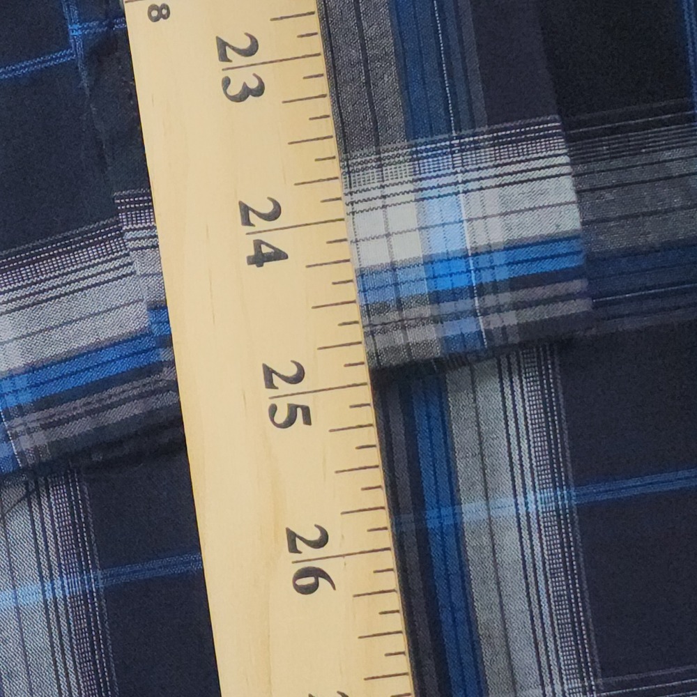 Plains Western Wear Shirt Mens 3X Big Blue Plaid Pearl Snap Button Long Sleeve - Picture 8 of 9